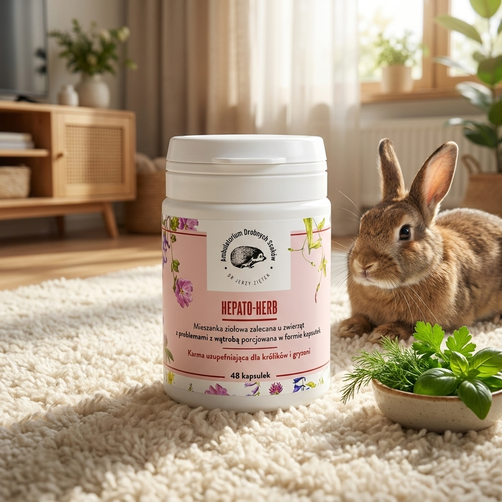 Dr Ziętek Hepato-Herb 48 kapsułek – ziołowy preparat na wątrobę dla królików i gryzoni