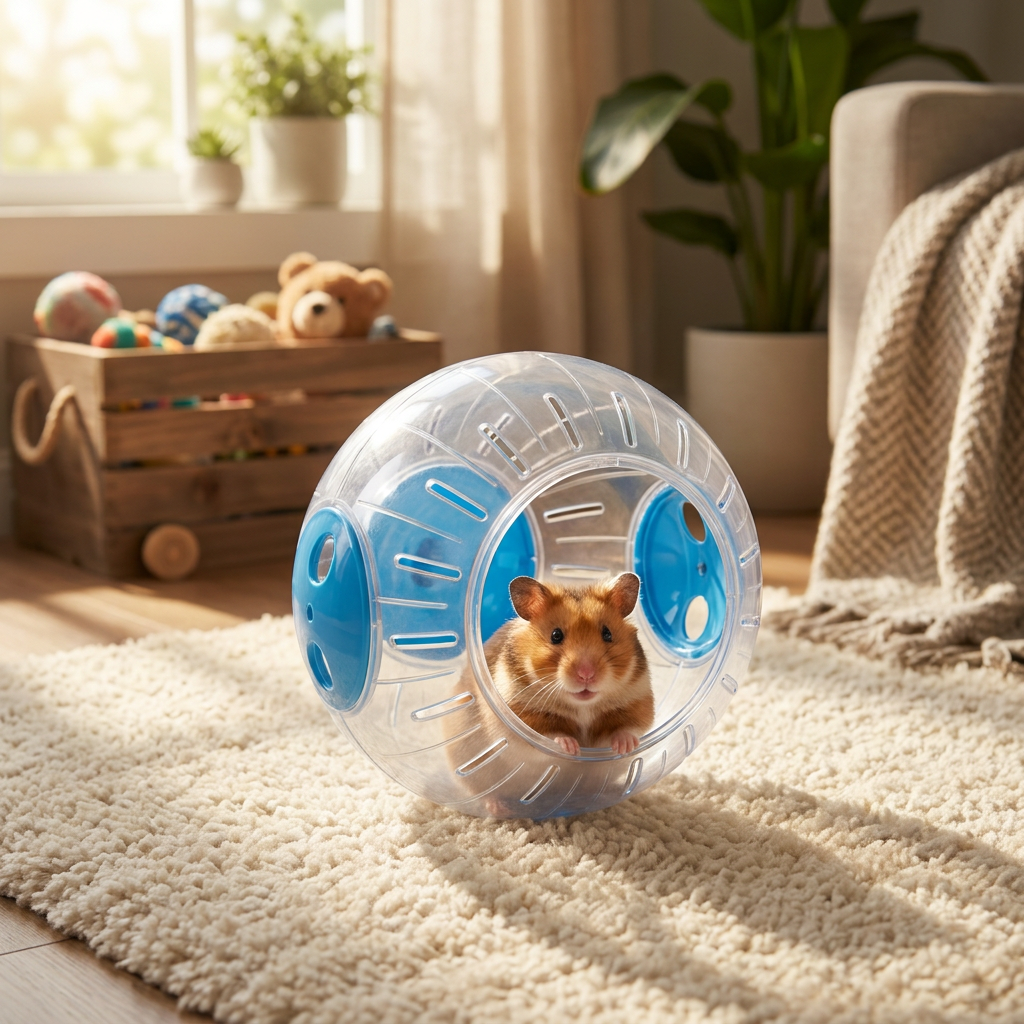 Agro Zoo Kula do biegania dla chomika i myszy 17 cm z przezroczystego plastiku – niebieska