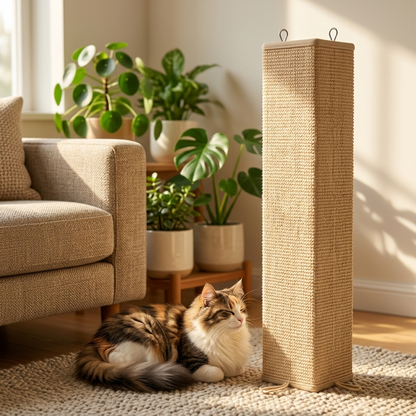 KERBL Narożny drapak sizalowy dla kota 80 x 28 cm – na ścianę, meble lub podłogę, beżowy