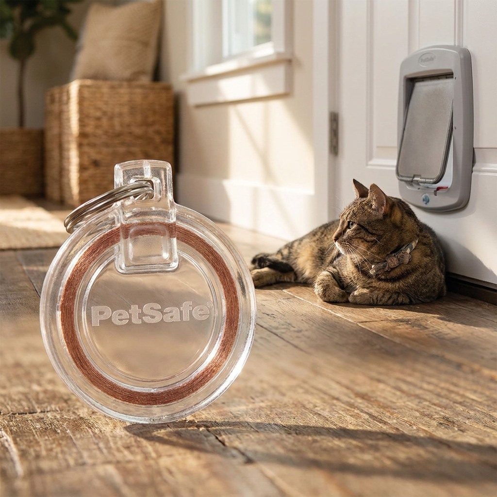 PetSafe elektroniczny klucz do drzwiczek Microchip Cat Flap – zawieszka na obrożę, szary