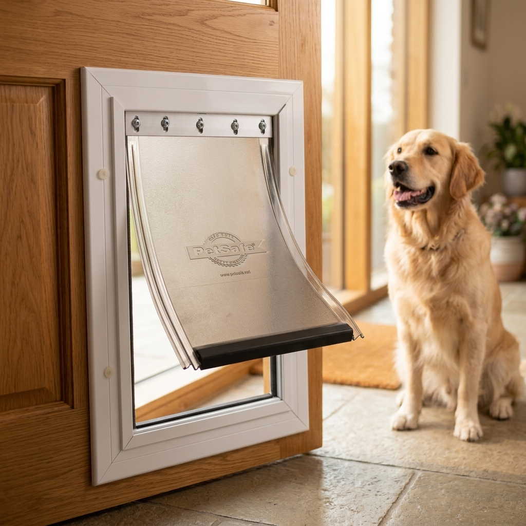 PetSafe Staywell 640 drzwiczki dla psa do 45 kg, aluminiowe, duże, z magnesem – bezbarwne