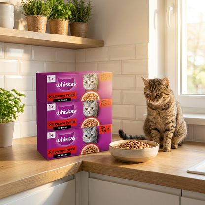 Whiskas Adult mokra karma dla kota w sosie 40 x 85 g – mix smaków, saszetki