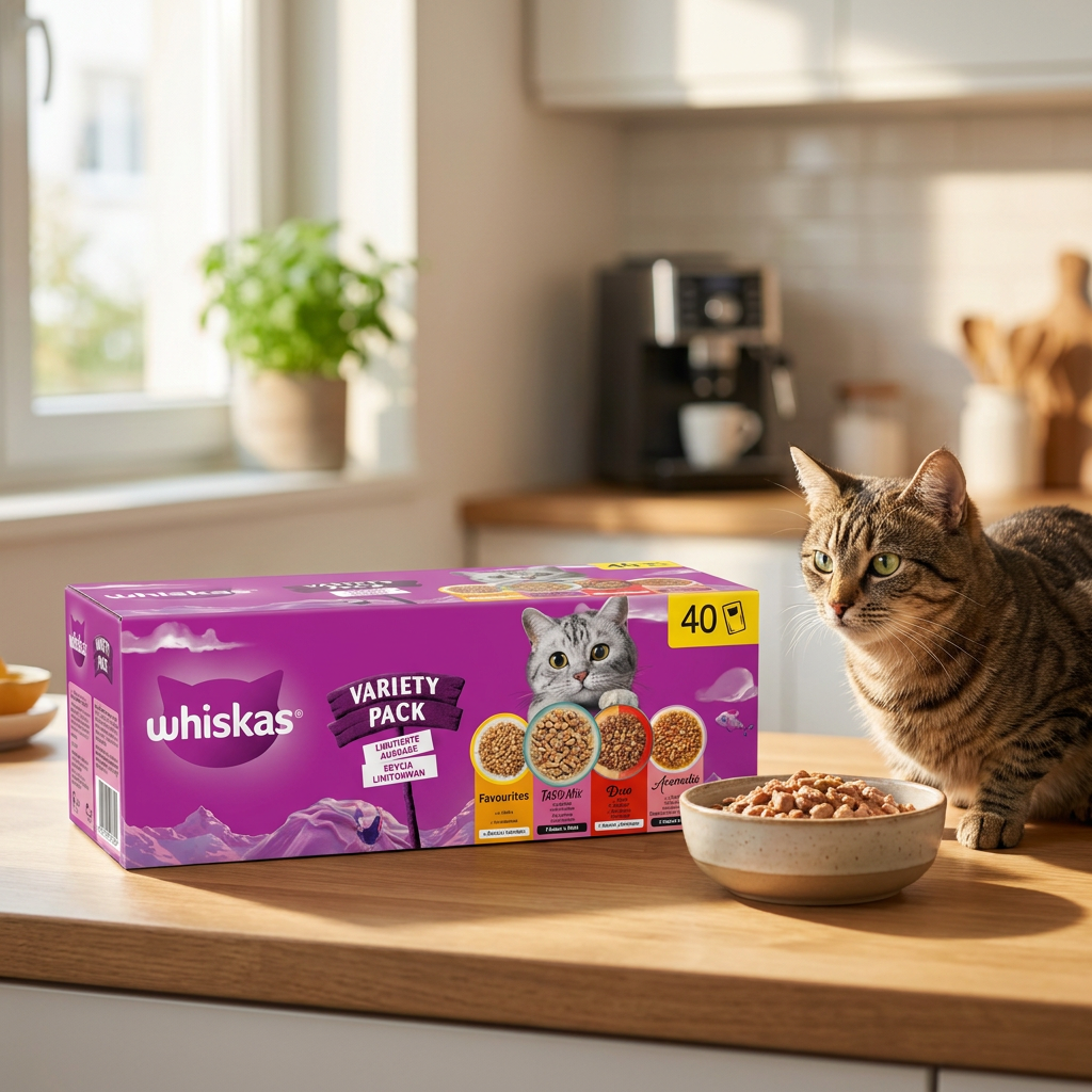 Whiskas mokra karma dla kota 40x85 g w sosie i galaretce – mix 4 smaków, koty dorosłe