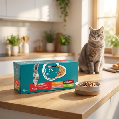 Purina ONE mokra karma dla kotów sterylizowanych 40x85 g w sosie – multipack 4 smaki