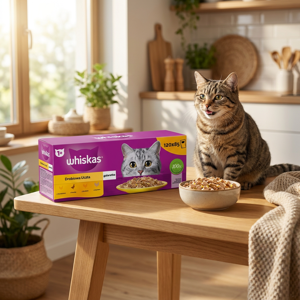 Whiskas Drobiowa Uczta mokra karma dla dorosłego kota w galaretce 120 x 85 g – mix smaków