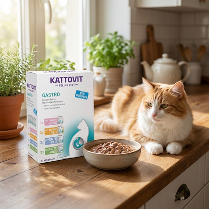 Kattovit Gastro karma weterynaryjna dla kota na żołądek i jelita 12 x 85 g – mix smaków