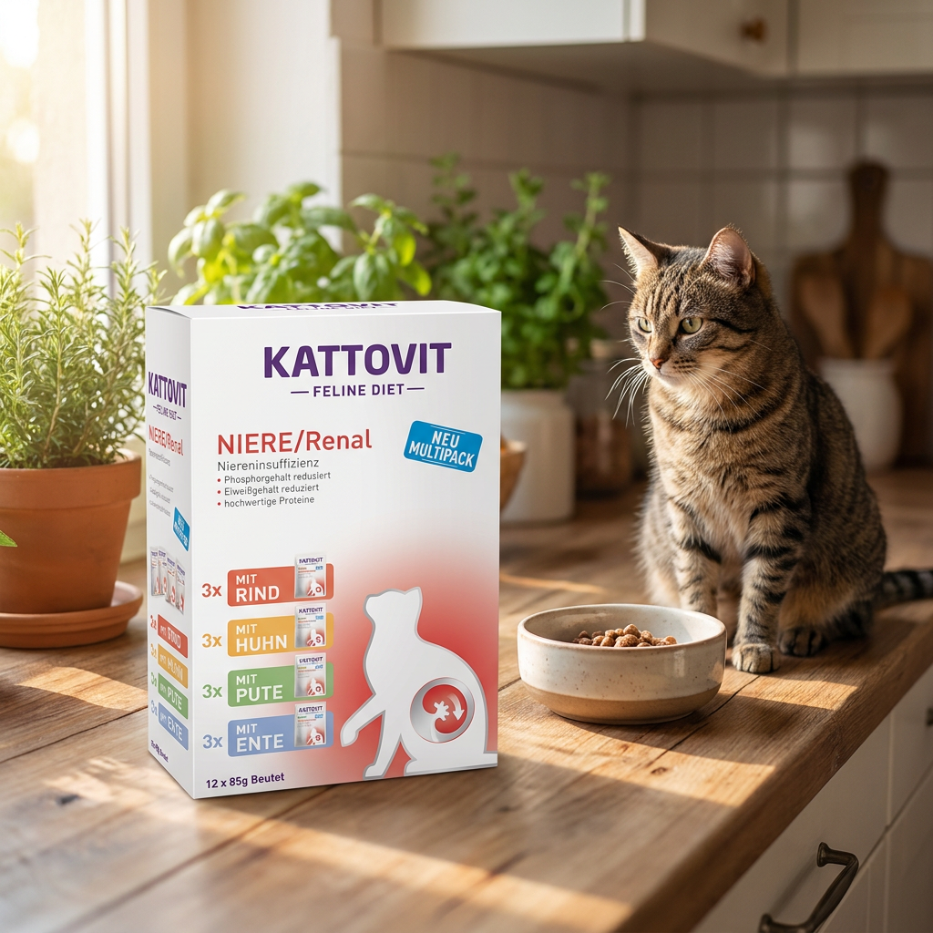 Kattovit Niere Renal mokra karma dla kotów z niewydolnością nerek 12x85 g – mix smaków