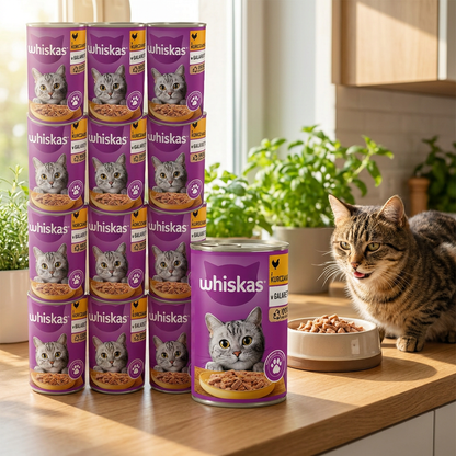Whiskas mokra karma dla kota dorosłego z kurczakiem w galaretce 24x400 g – puszki