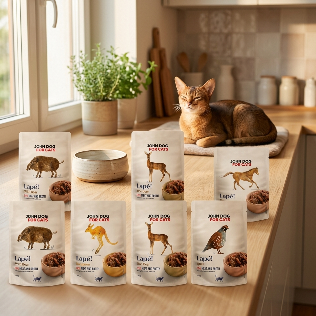 John Dog for Cats Lapé mokra karma dla kota monobiałkowa 10 x 100 g – mix 5 smaków