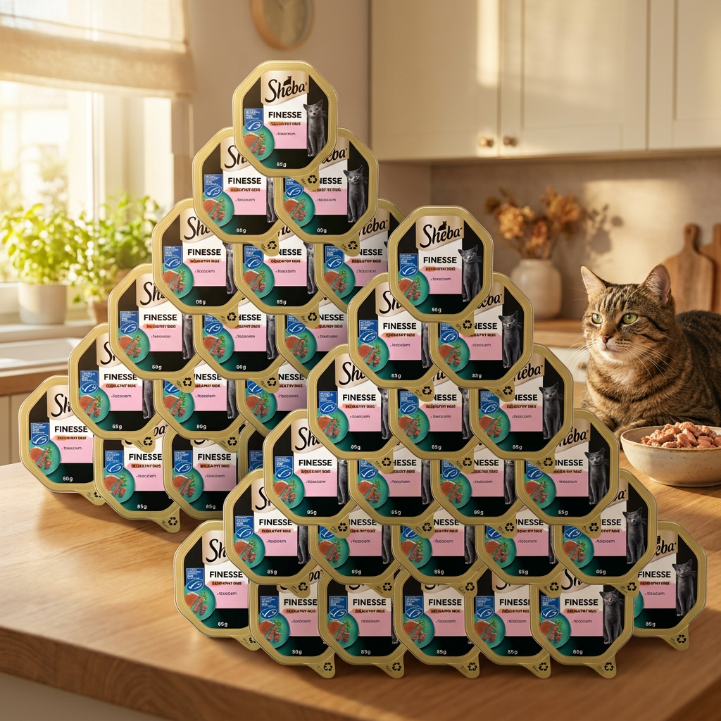 Sheba Finesse mokra karma dla kota z łososiem w musie – 44 tacki po 85 g