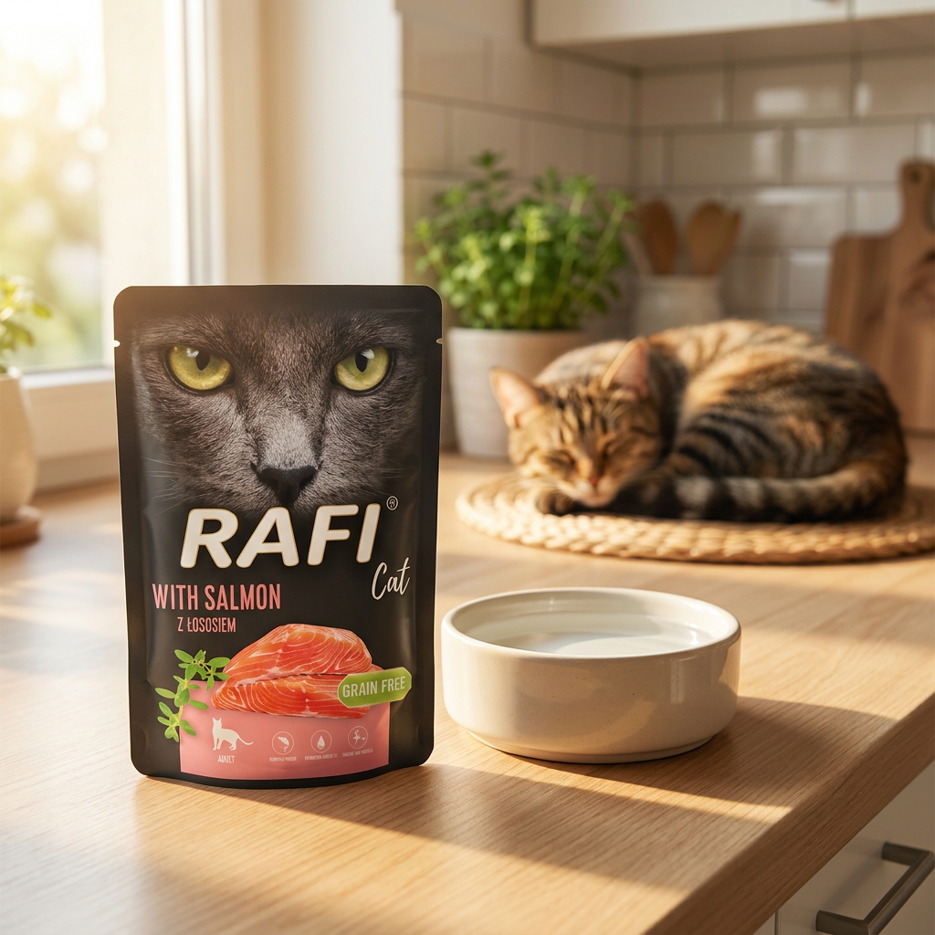 Rafi Cat mokra karma dla kota z łososiem 300 g – bezzbożowa, w saszetce