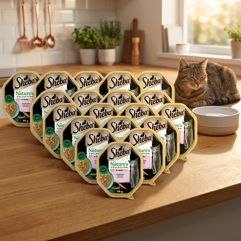 Sheba Nature's Collection mokra karma dla kota z łososiem w sosie – 22 tacki x 85 g