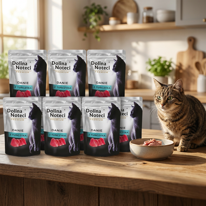 Dolina Noteci Premium mokra karma dla kota z tuńczykiem 10 x 85 g – bezzbożowa, saszetki