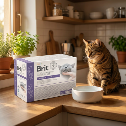 Brit Grain Free mokra karma dla kota Gastrointestinal 12x85 g – filety w sosie, kurczak