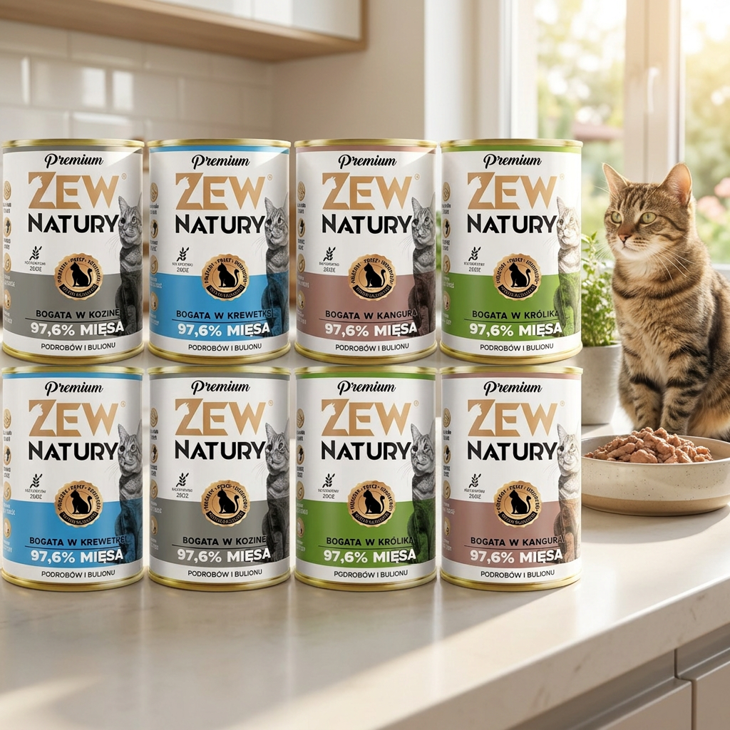 Zew Natury mokra karma dla kota 10x400 g bezzbożowa, wysokobiałkowa – mix smaków