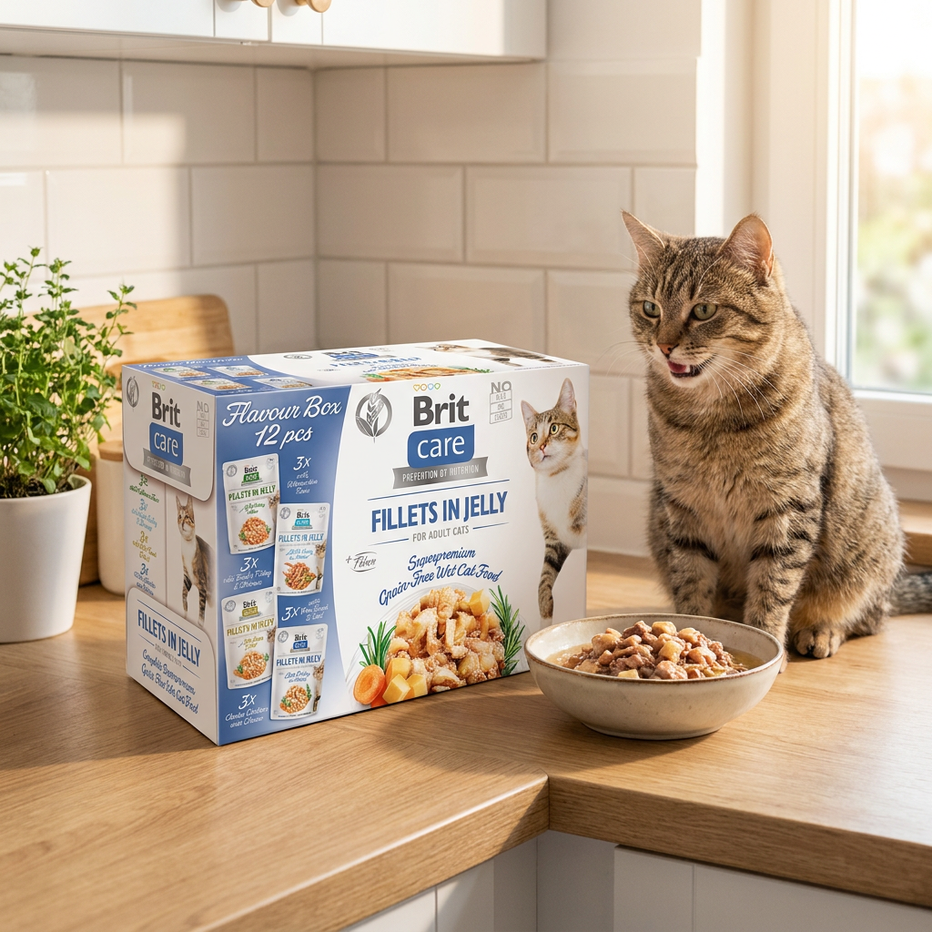 Brit Care Cat mokra karma dla kota w galaretce 12x85 g – bezzbożowa, mix 4 smaków