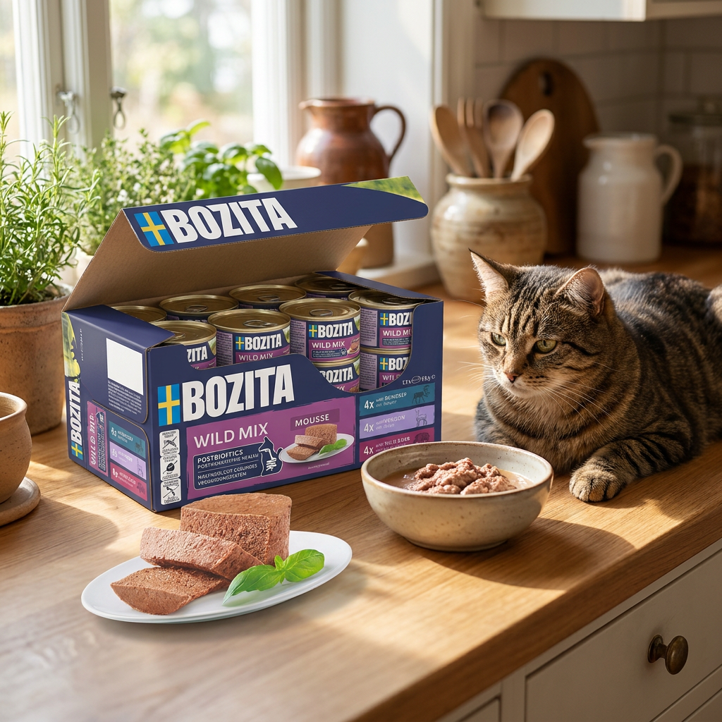 Bozita mokra karma dla kota bezzbożowa 12 x 85 g – mus z dziczyzną, renifer i dzik