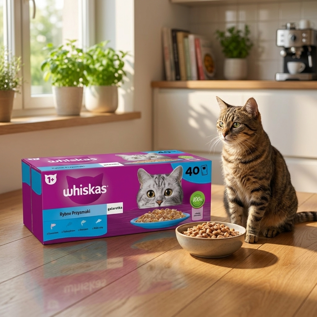 Whiskas Mokra karma dla kota w galaretce 40x85 g – saszetki, rybne smaki, dla dorosłych