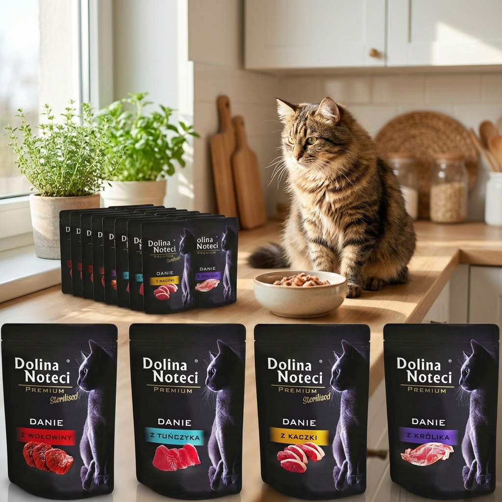 Mokra karma dla kota bez zbóż w saszetkach 20 x 85 g – mix 4 smaków, dla dorosłych