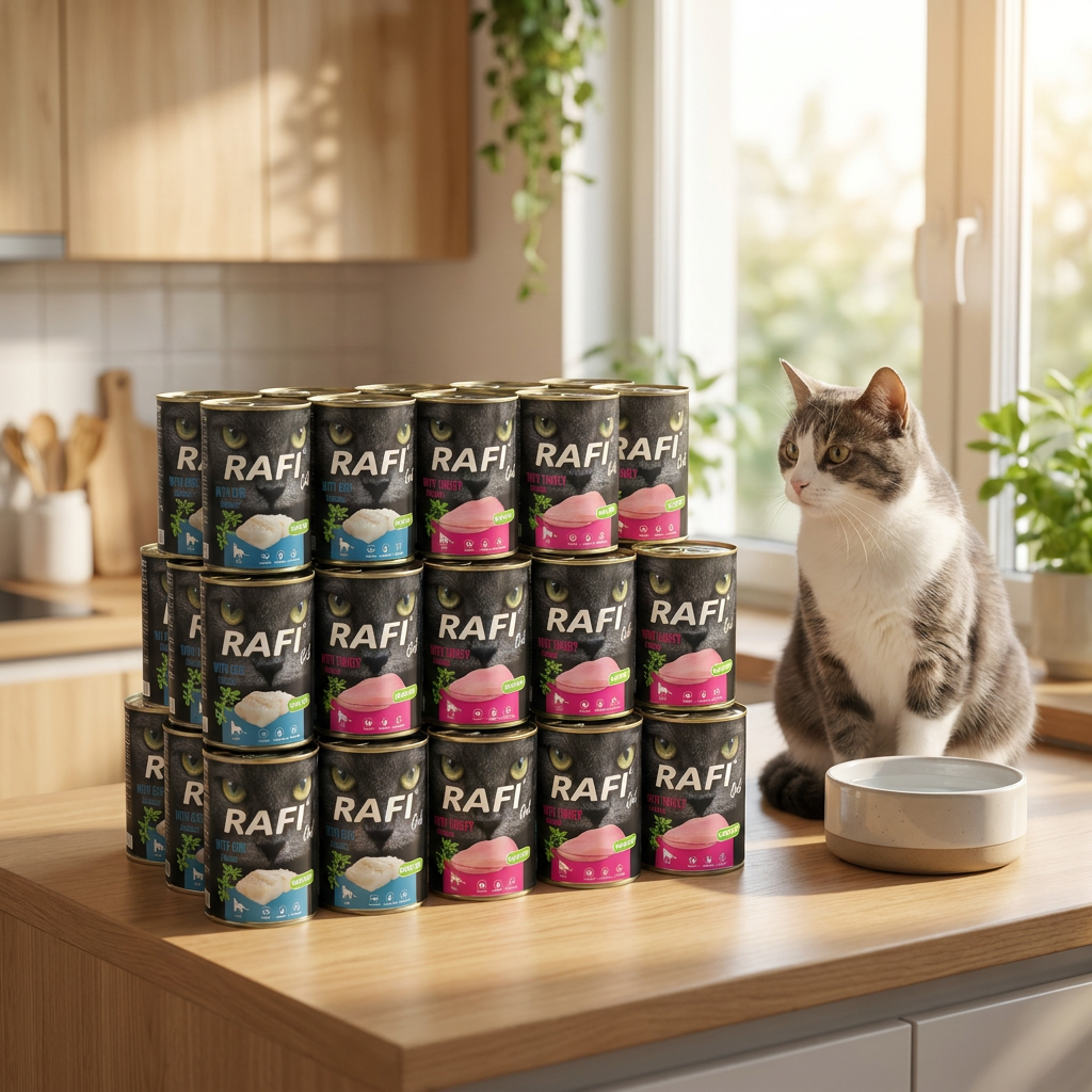 Rafi Cat karma mokra dla kota bezzbożowa 24 x 400 g – mix smaków indyk i dorsz