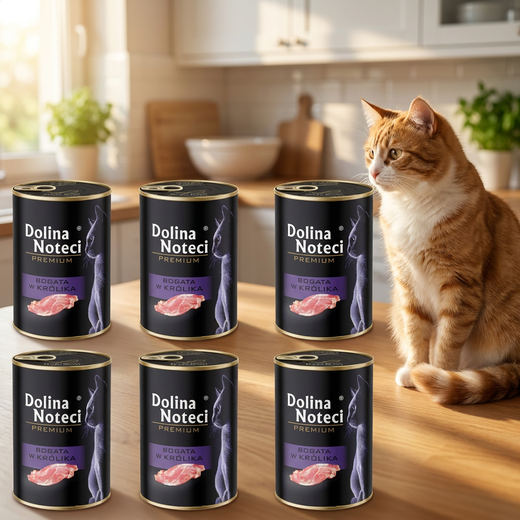 Dolina Noteci Premium mokra karma dla kota z królikiem 12 x 400 g – bezzbożowa, puszki
