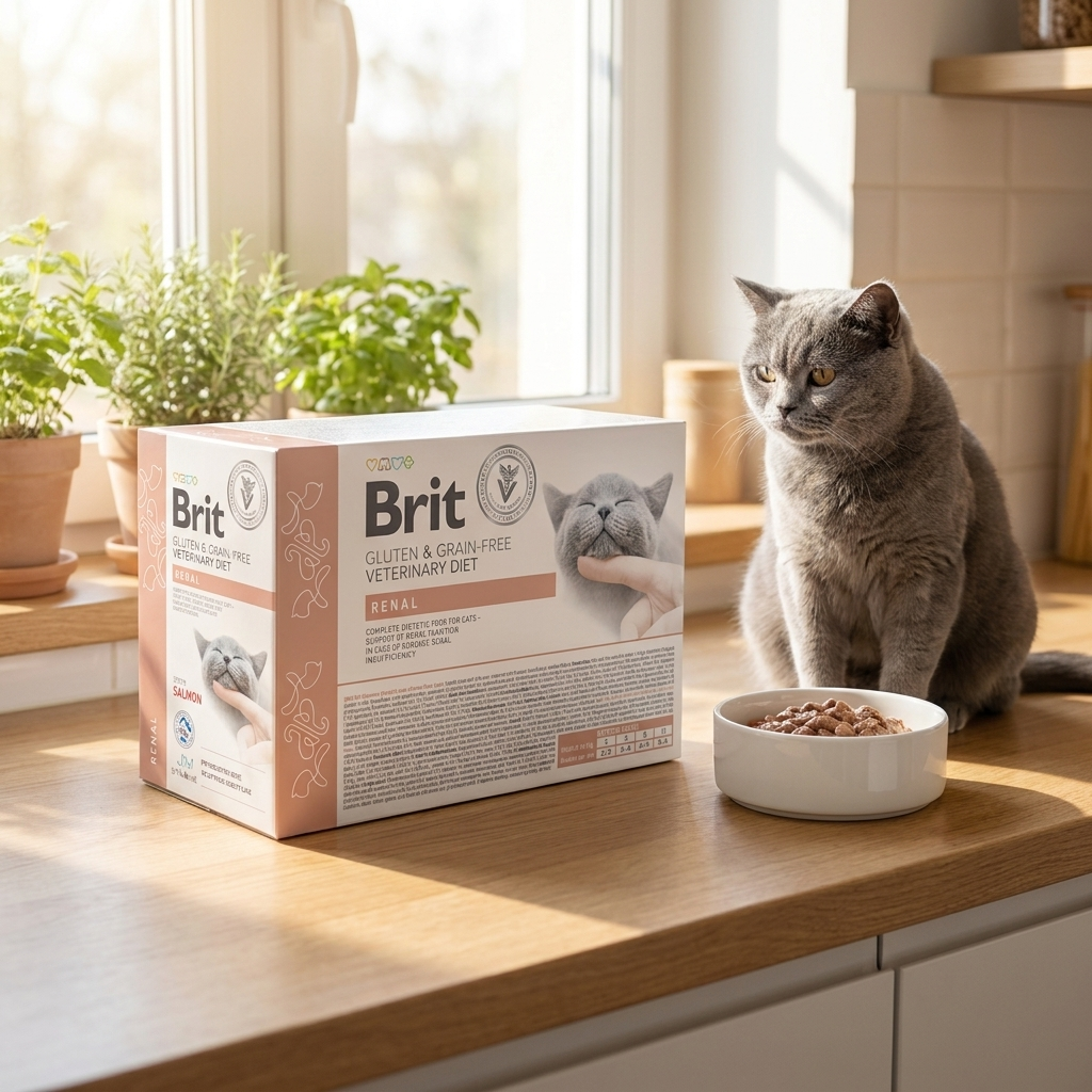 Brit Veterinary Diets Renal mokra karma dla kota na nerki 12x85 g – łosoś, saszetki