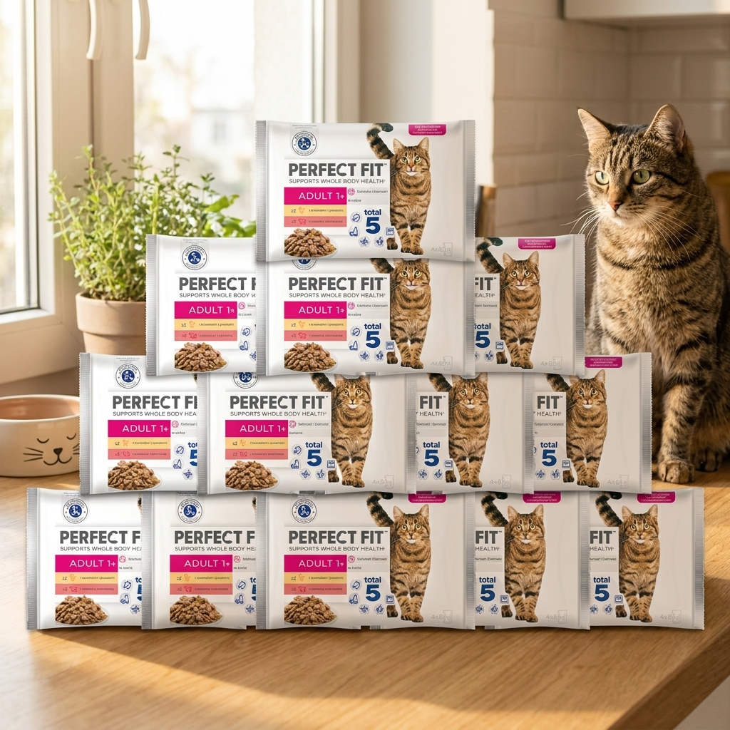Perfect Fit mokra karma dla kota dorosłego w sosie 4x85 g z prebiotykiem – mix smaków