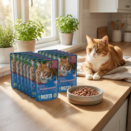 Bozita Indoor & Sterilised mokra karma dla kota sterylizowanego, wołowina w galarecie – 12 x 85 g