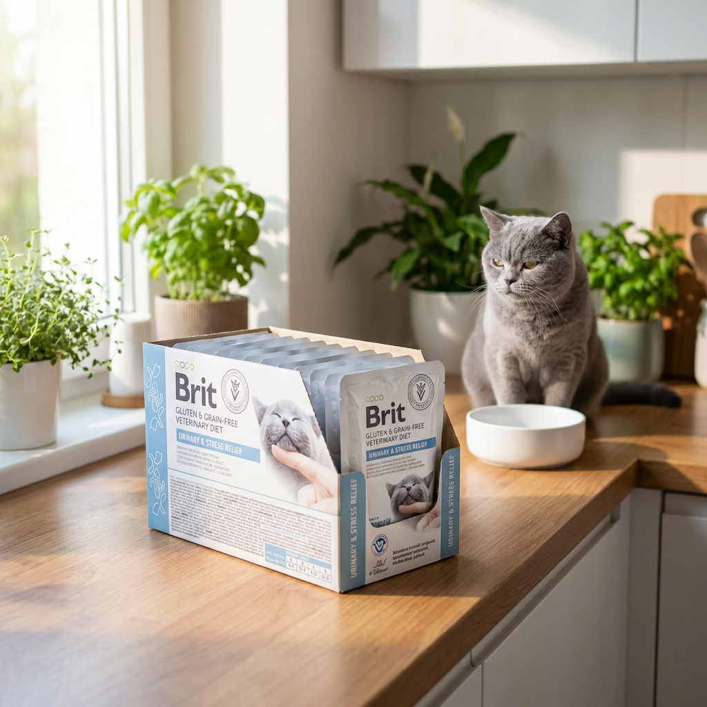 Brit Veterinary Diets Urinary & Stress Relief mokra karma dla kota 12 x 85 g – dieta