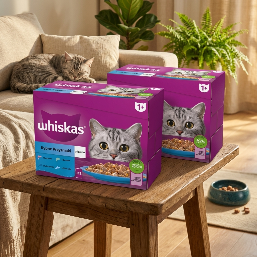 Whiskas mokra karma dla kota w galaretce 12 x 85 g – rybne smaki, bezzbożowa