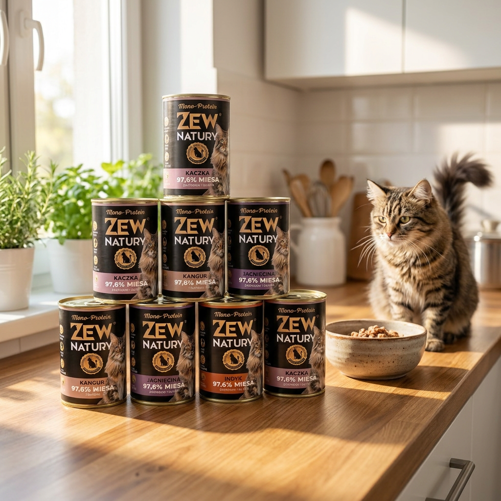 Zew Natury Mono-Protein mokra karma dla kota bezzbożowa 10 x 400 g – mix smaków