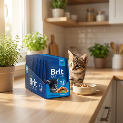 Brit Premium mokra karma dla kociąt z kurczakiem w sosie – saszetki 24 x 100 g