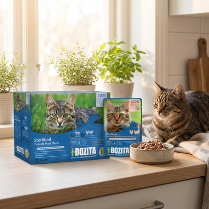 Bozita mokra karma dla kota w sosie 12 x 85 g – bezzbożowa, mix smaków renifer i kurczak