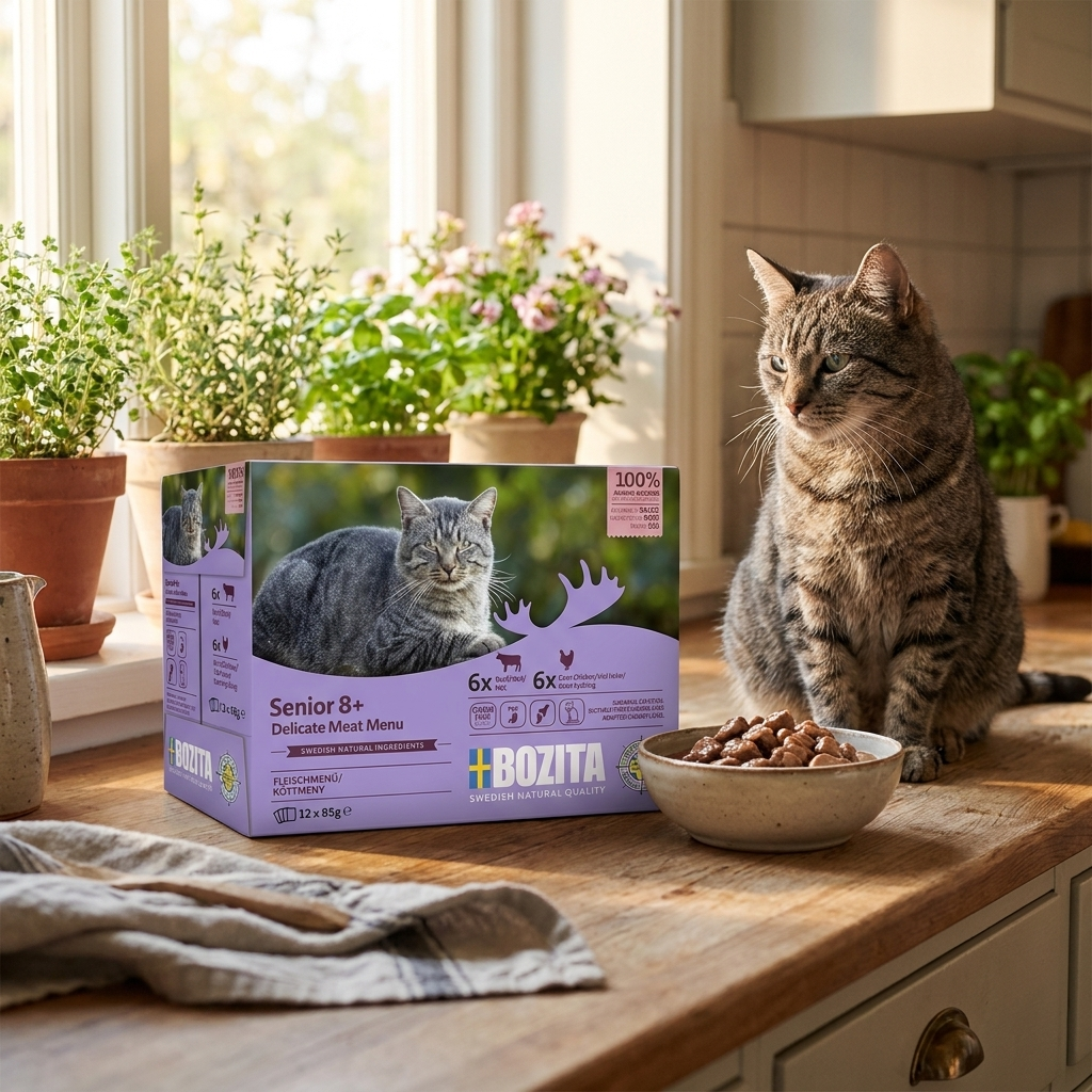 Bozita Senior 8+ mokra karma dla kota w saszetkach 12x85 g – kawałki w sosie, mix smaków