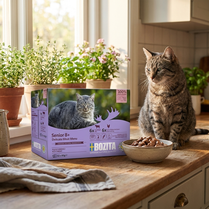Bozita Senior 8+ mokra karma dla kota w saszetkach 12x85 g – kawałki w sosie, mix smaków