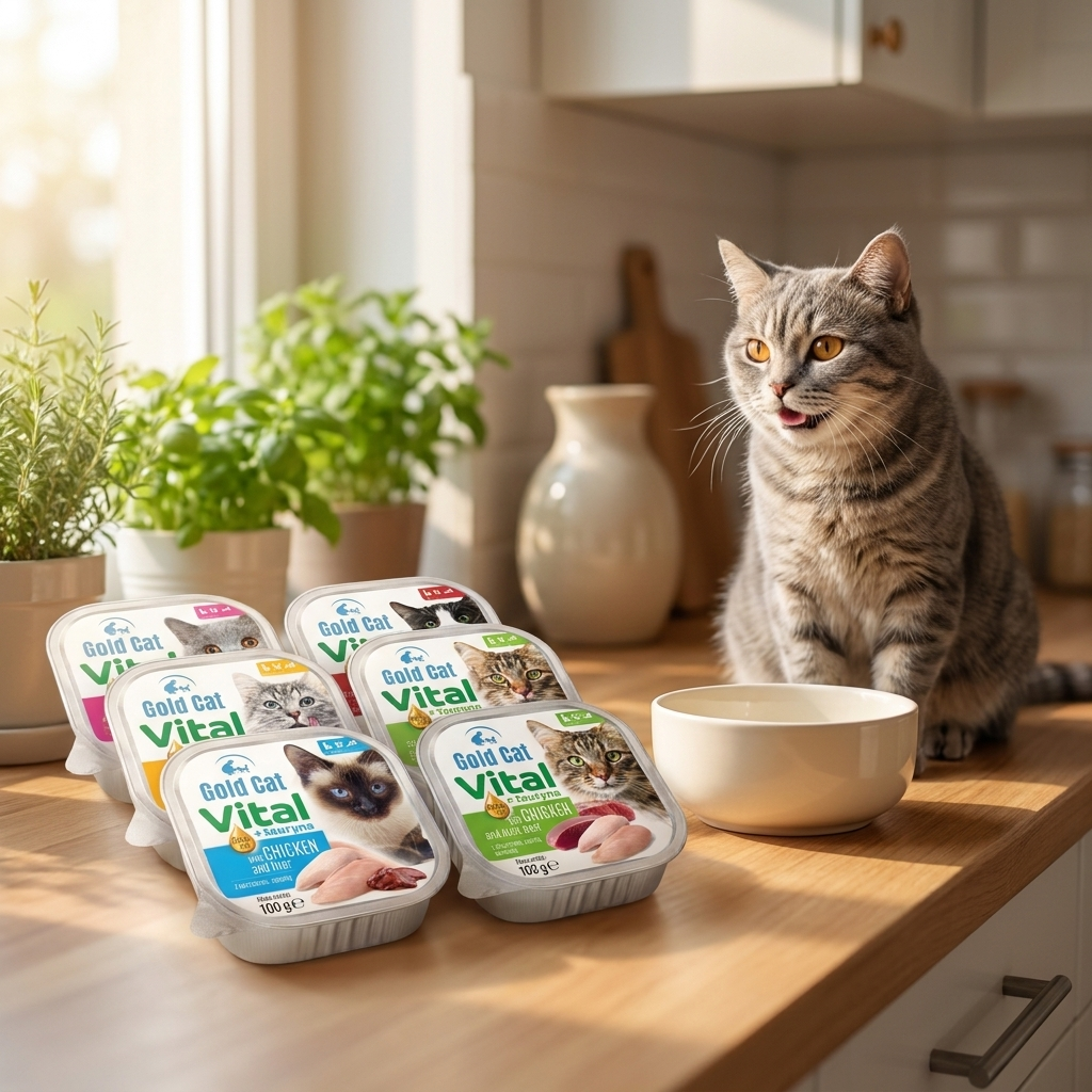 Gold Dog Mokra karma dla kota Gold Cat Vital 30 x 100 g pasztet – mix 6 smaków