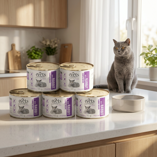 4Vets Natural Sterilised mokra karma dla kota sterylizowanego z królikiem – 6 x 185 g