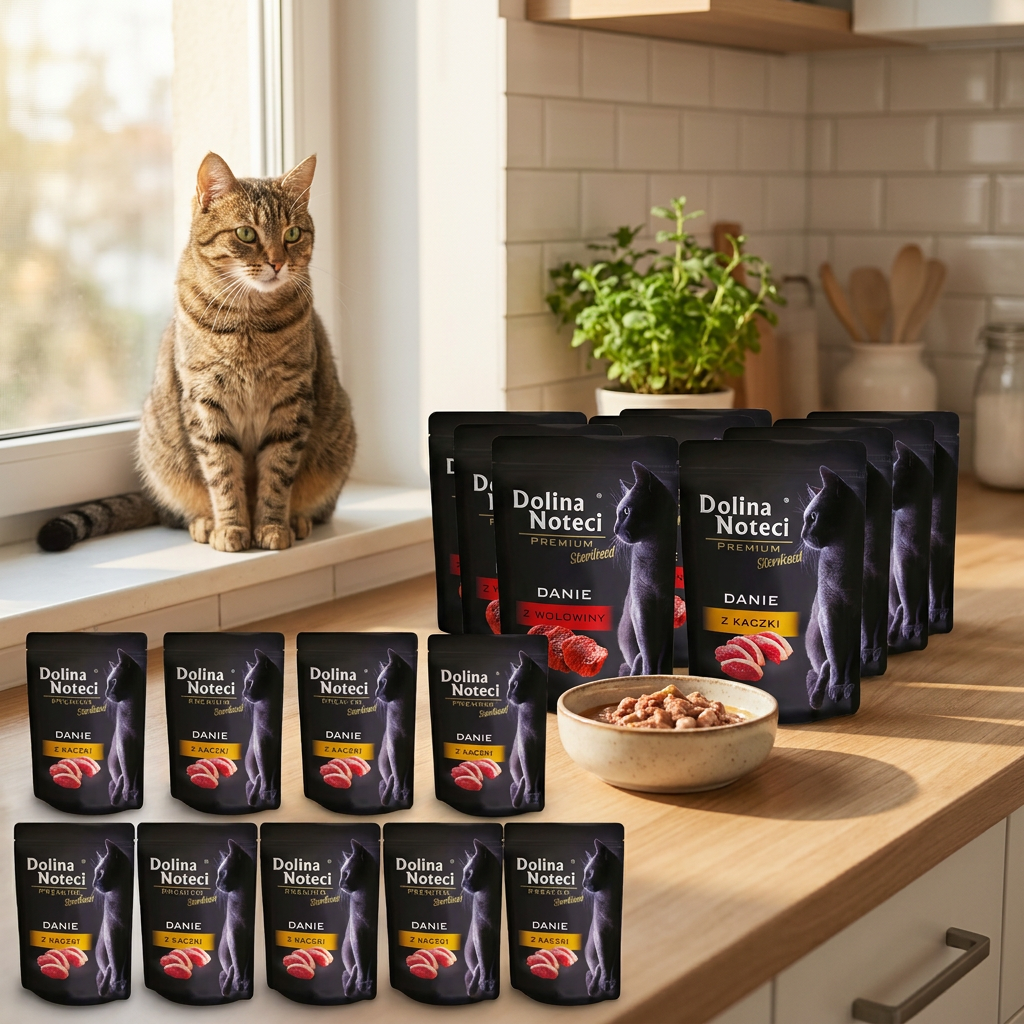 Dolina Noteci Premium mokra karma dla kota sterylizowanego 20 x 85 g – kaczka i wołowina