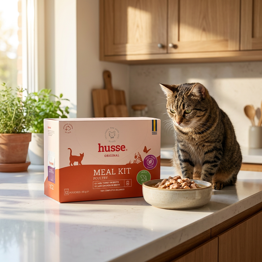 Husse Meal Kit mokra karma dla kota z kurczakiem i indykiem w bulionie – 12 x 85 g