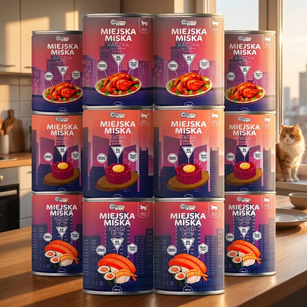 Gaczoo Miejska Miska karma mokra dla kota bezzbożowa 12 x 400 g – mix smaków