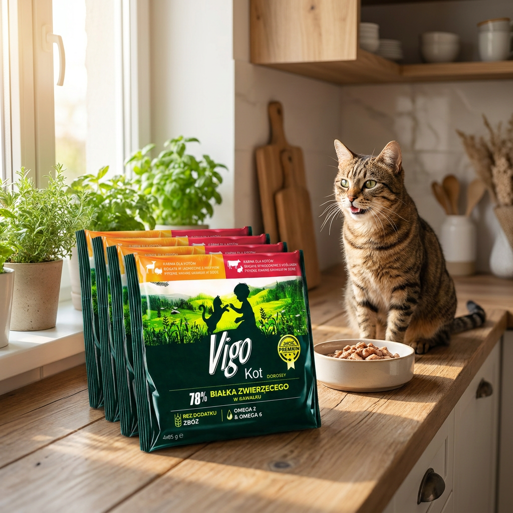 Vigo Karma mokra dla kota w saszetkach 36x85 g, bezzbożowa, w sosie – mix smaków