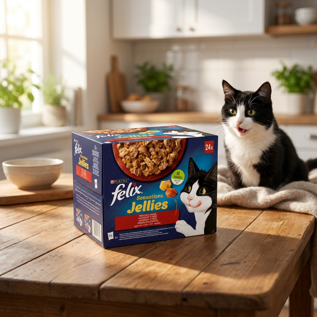 Felix Sensations mokra karma dla kota w galaretce 24 x 85 g, saszetki – mix smaków
