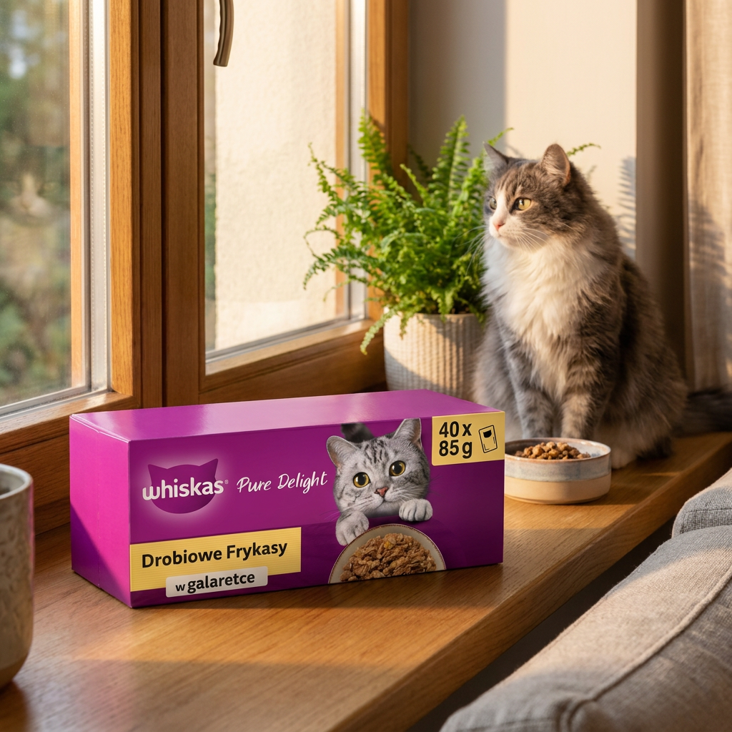 Whiskas Mokra karma dla kota w galaretce 40x85 g – drobiowe frykasy, mix smaków