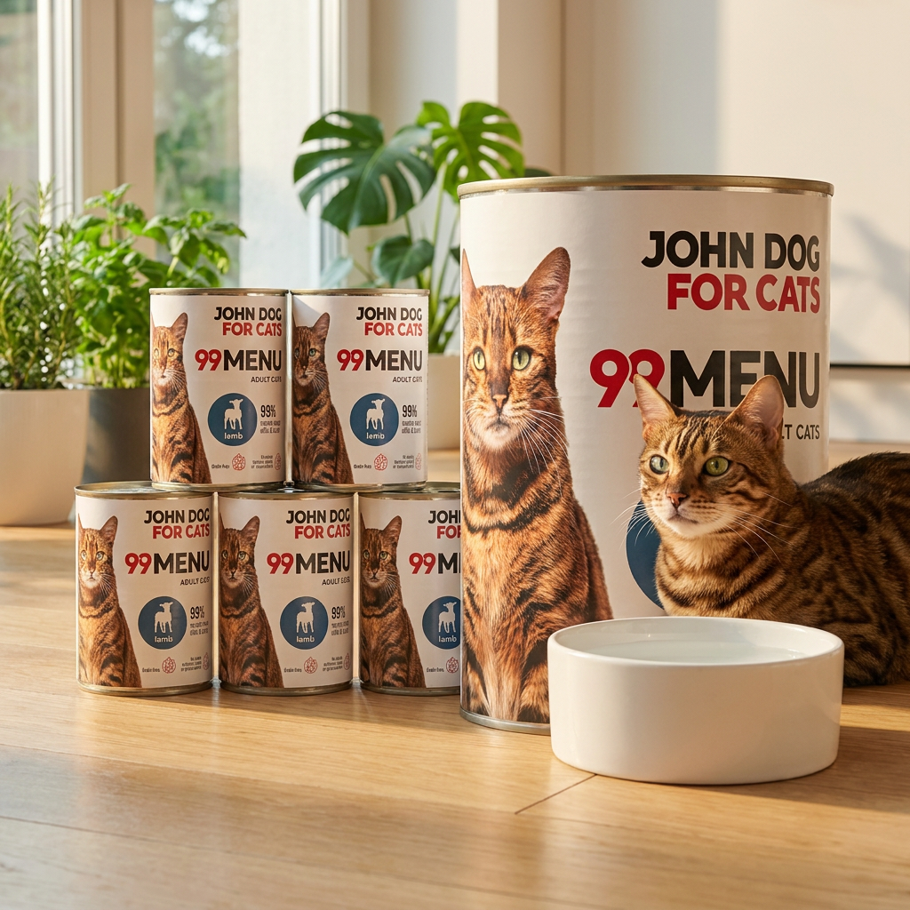 John Dog for Cats 99 Menu karma mokra dla kota jagnięcina 6x400 g – bezzbożowa, puszka