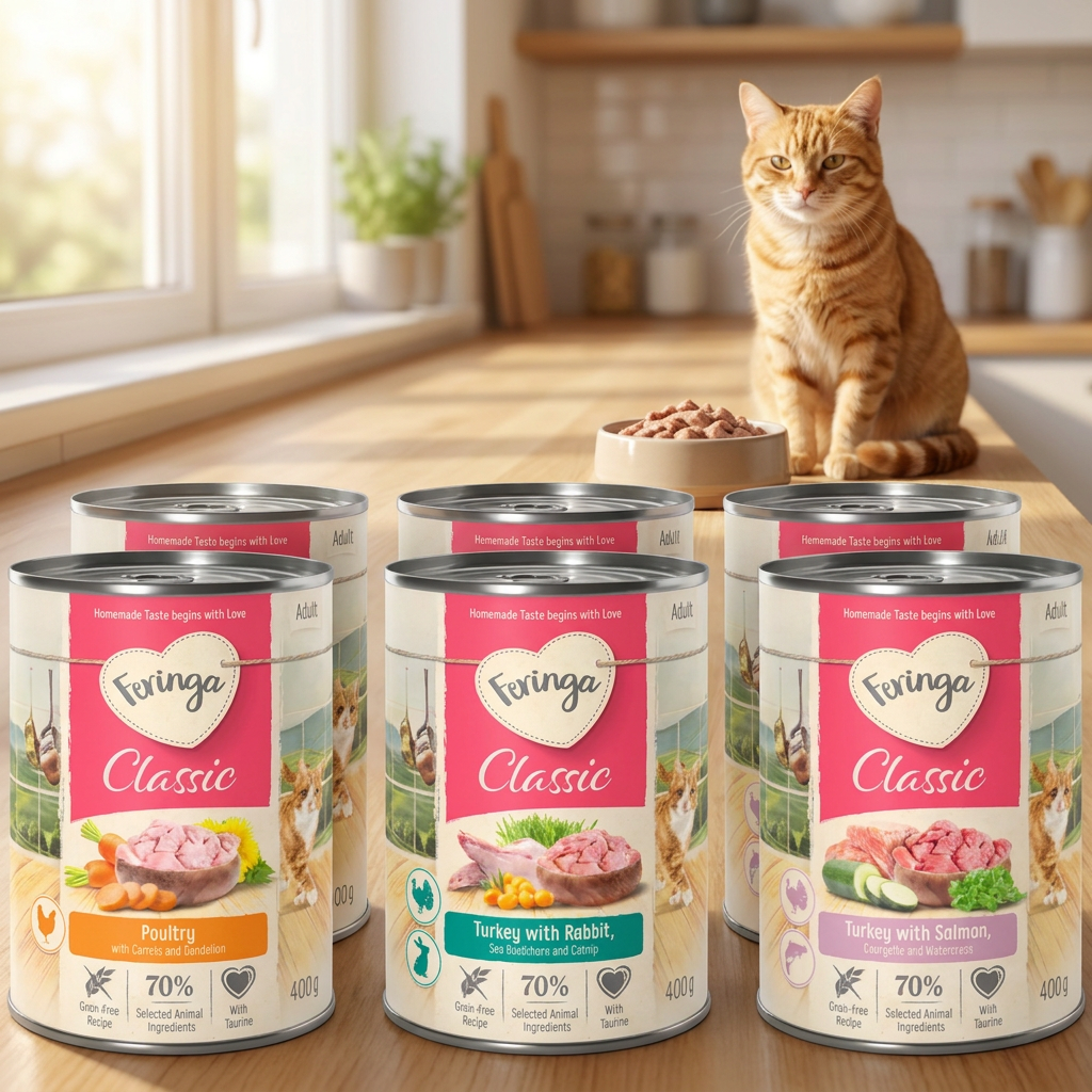 Feringa mokra karma dla kota bezzbożowa 6 x 400 g w puszkach – mix smaków