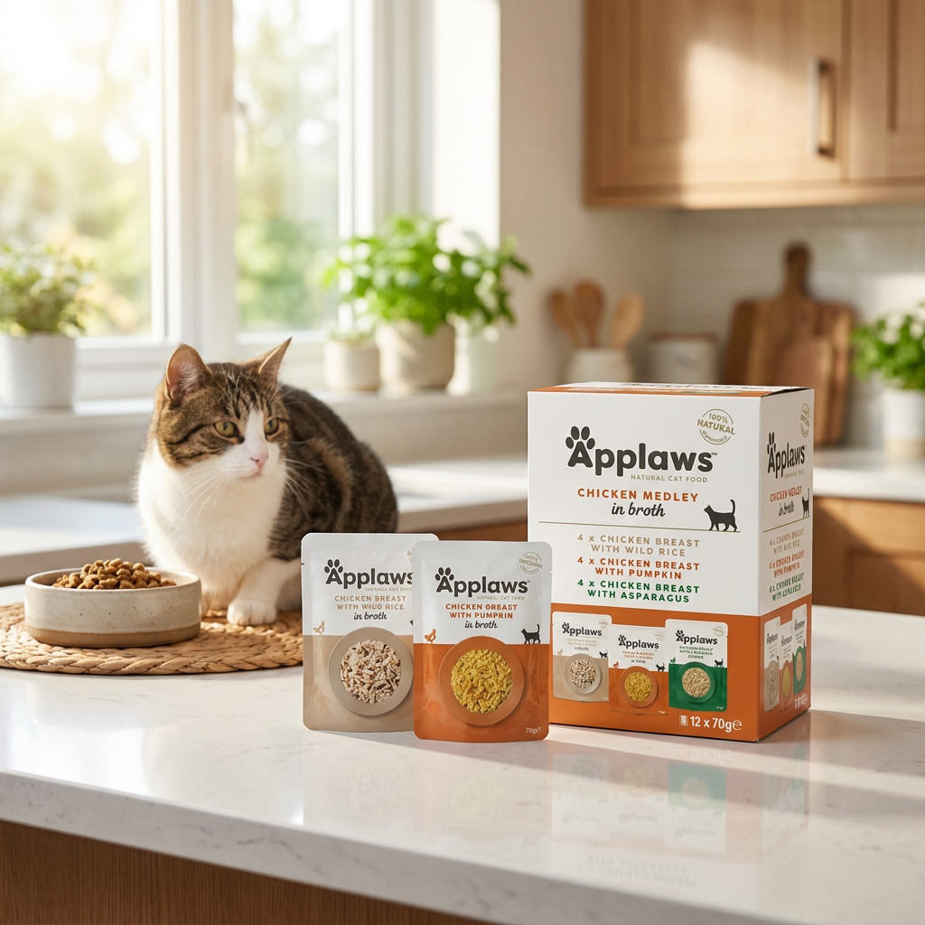 Applaws Mokra karma dla kota w bulionie 12x70 g – bezzbożowa, mix smaków z kurczakiem