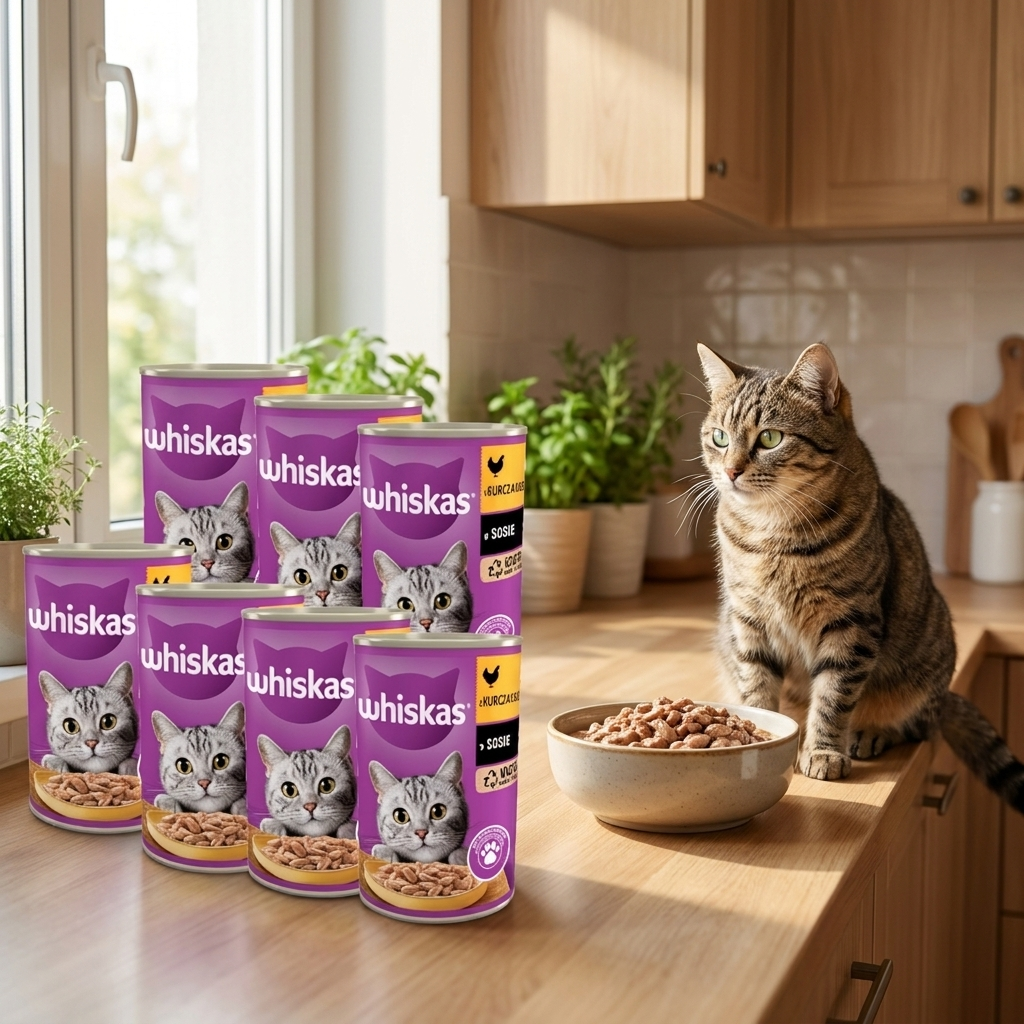 Whiskas mokra karma dla kota z kurczakiem w sosie 24 x 400 g – puszki dla dorosłych kotów