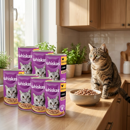 Whiskas mokra karma dla kota z kurczakiem w sosie 24 x 400 g – puszki dla dorosłych kotów