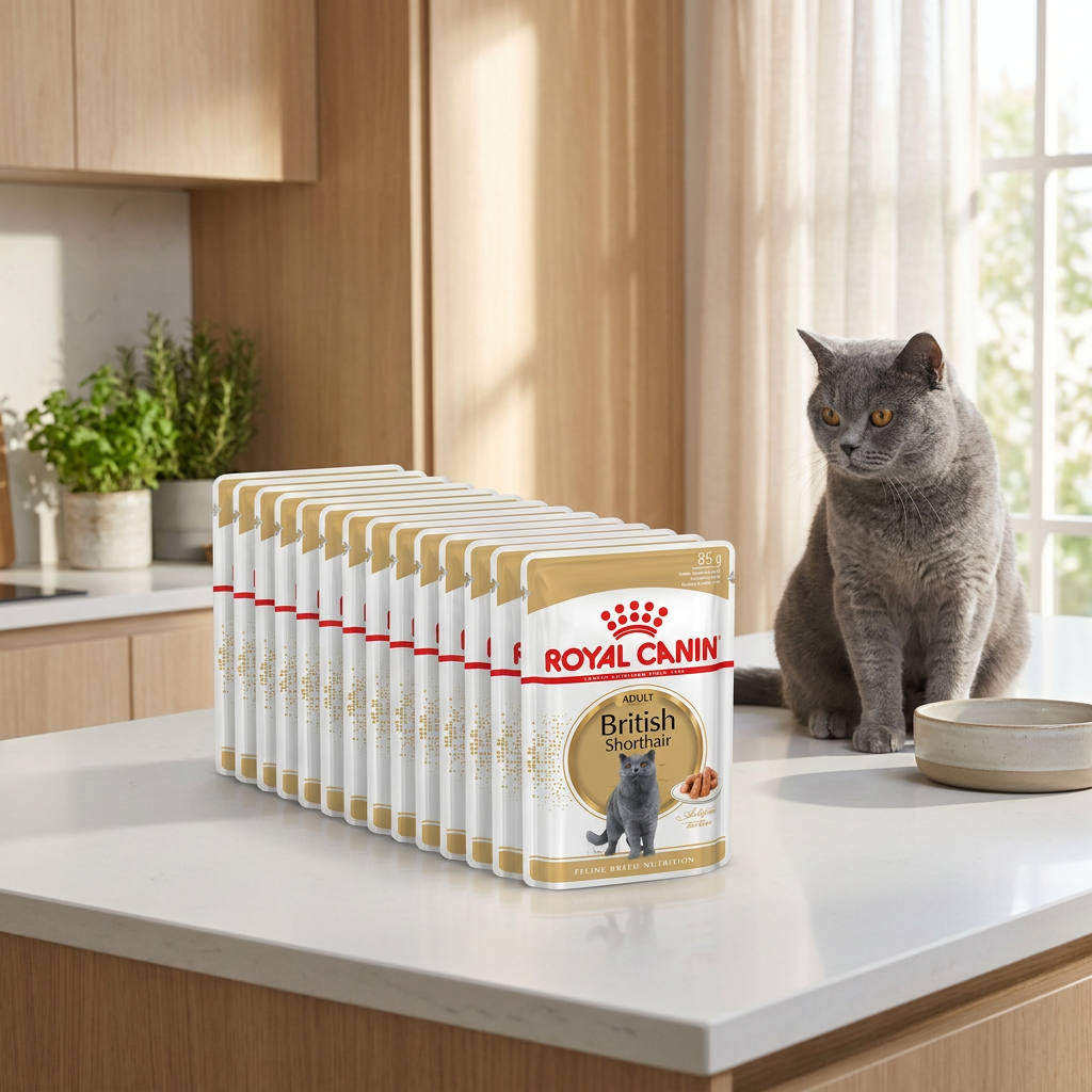 Royal Canin British Shorthair Adult mokra karma dla kota w sosie 12 x 85 g – saszetki
