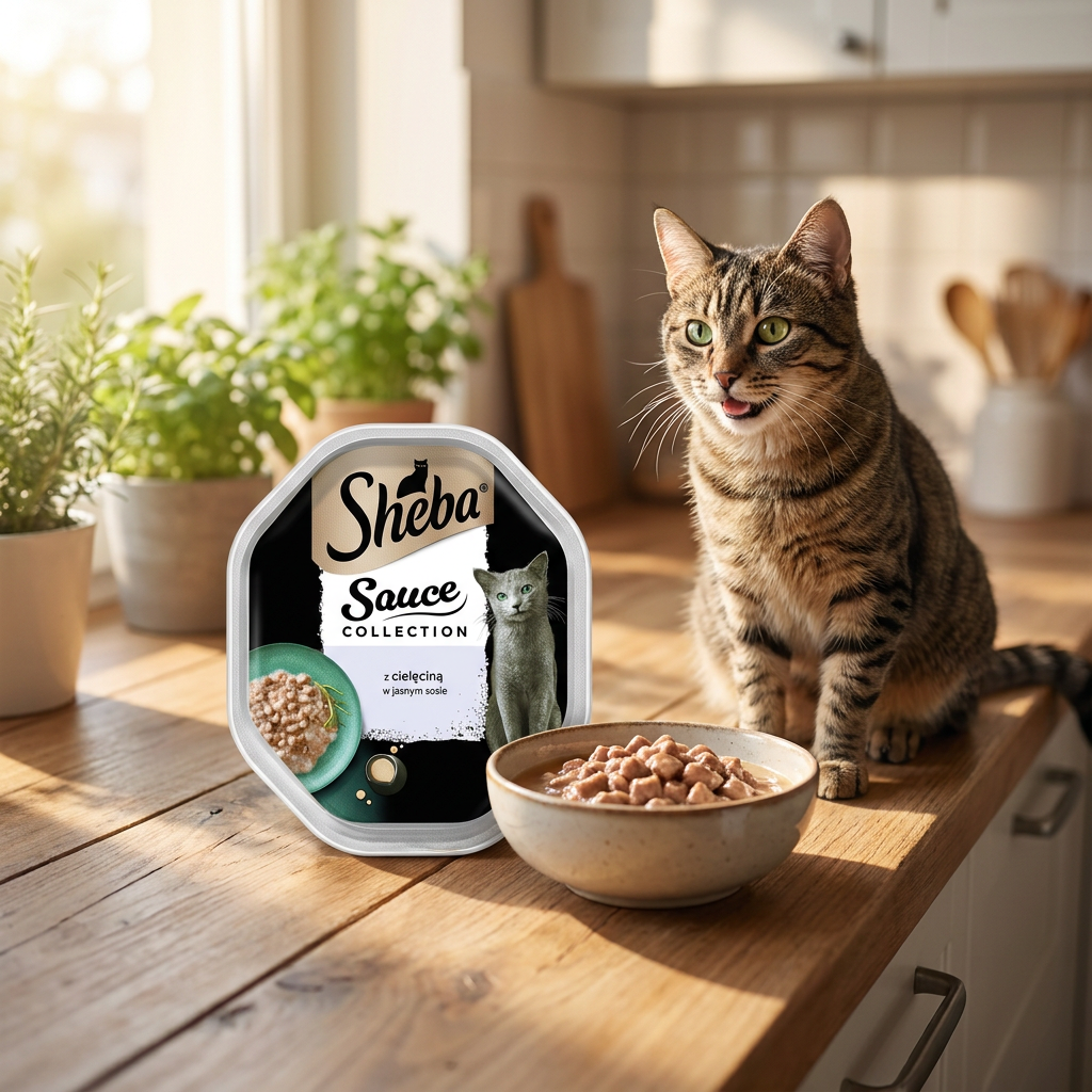 Sheba mokra karma dla kota z cielęciną w sosie – tacki 11 x 85 g, dla dorosłych kotów